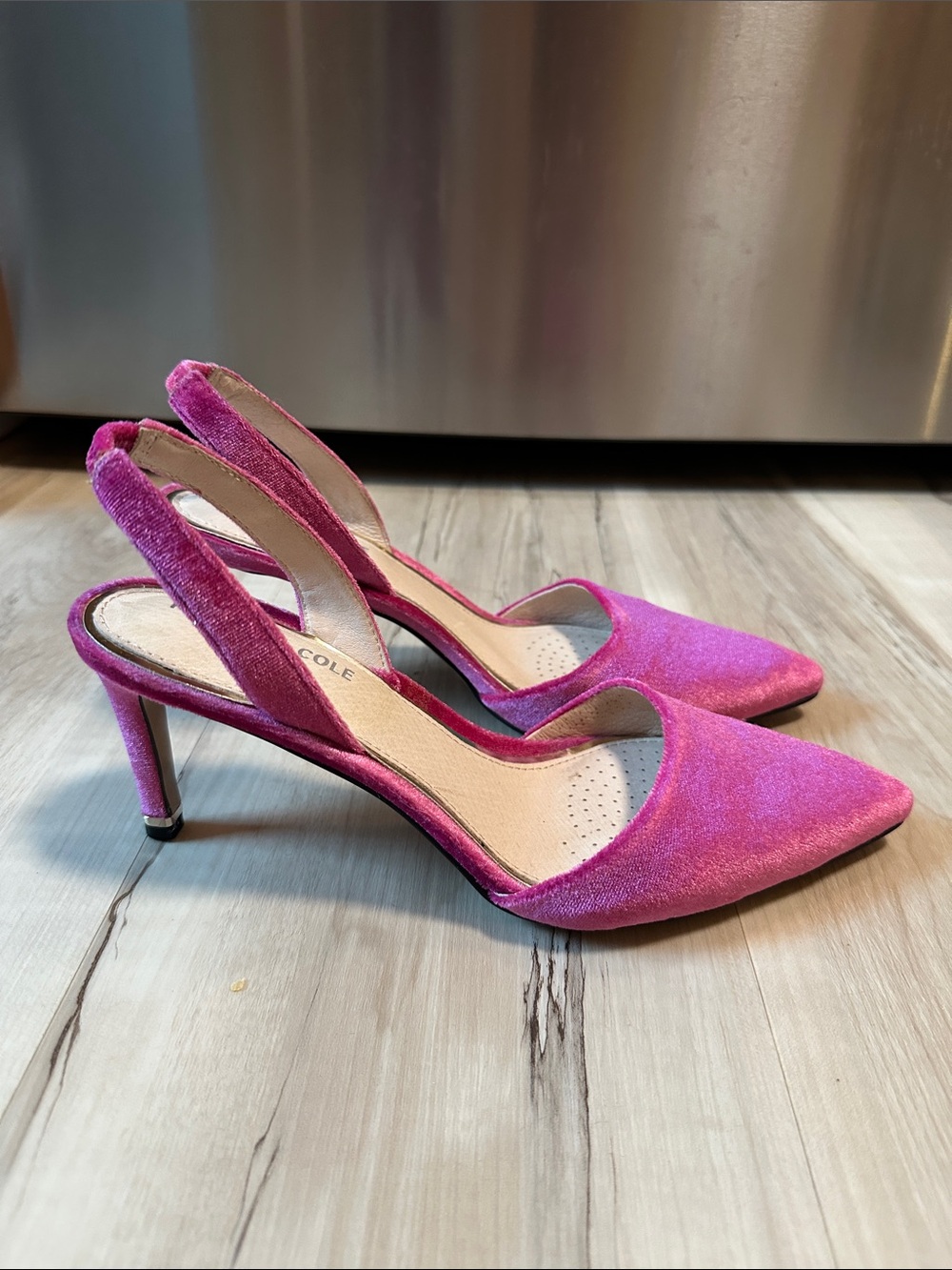 Cole Haan Fuchsia Suede Slingback Pointed Heels